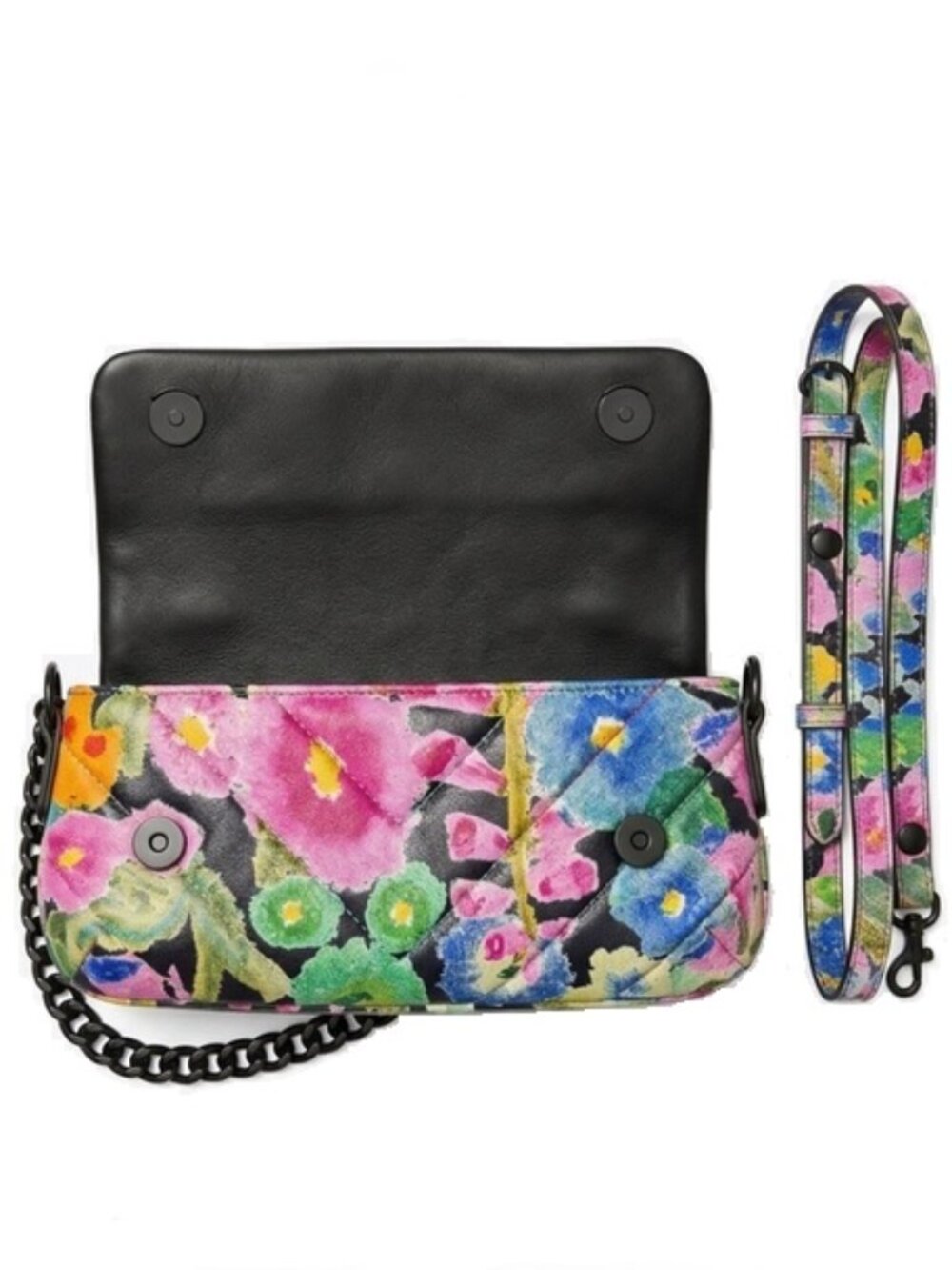 Kurt Geiger Floral Multicolor Shoulder Bag in Pink, Yellow, Blue and Green - Picture 6 of 6